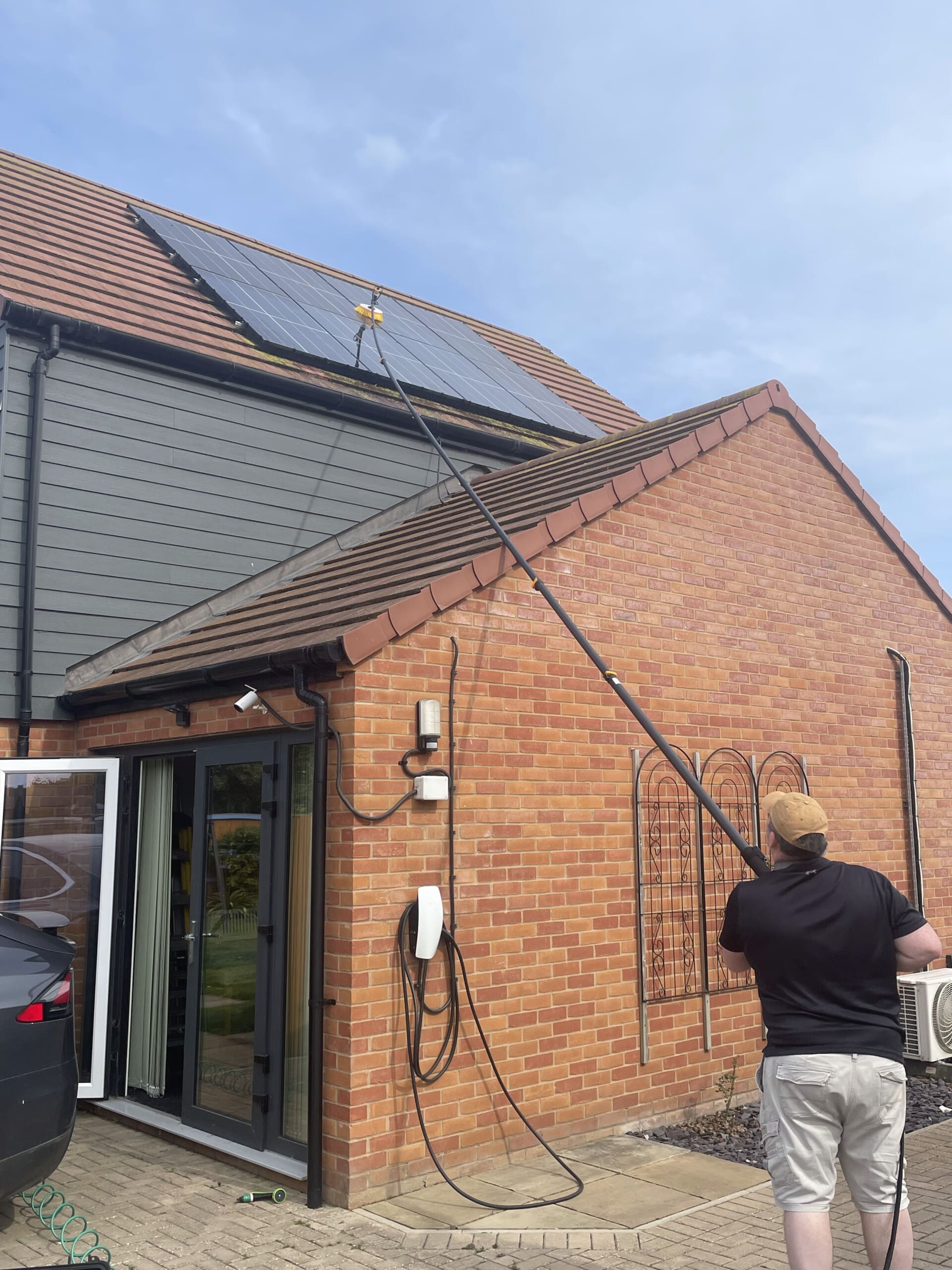 Mr Solar solar panel cleaning equipment in use