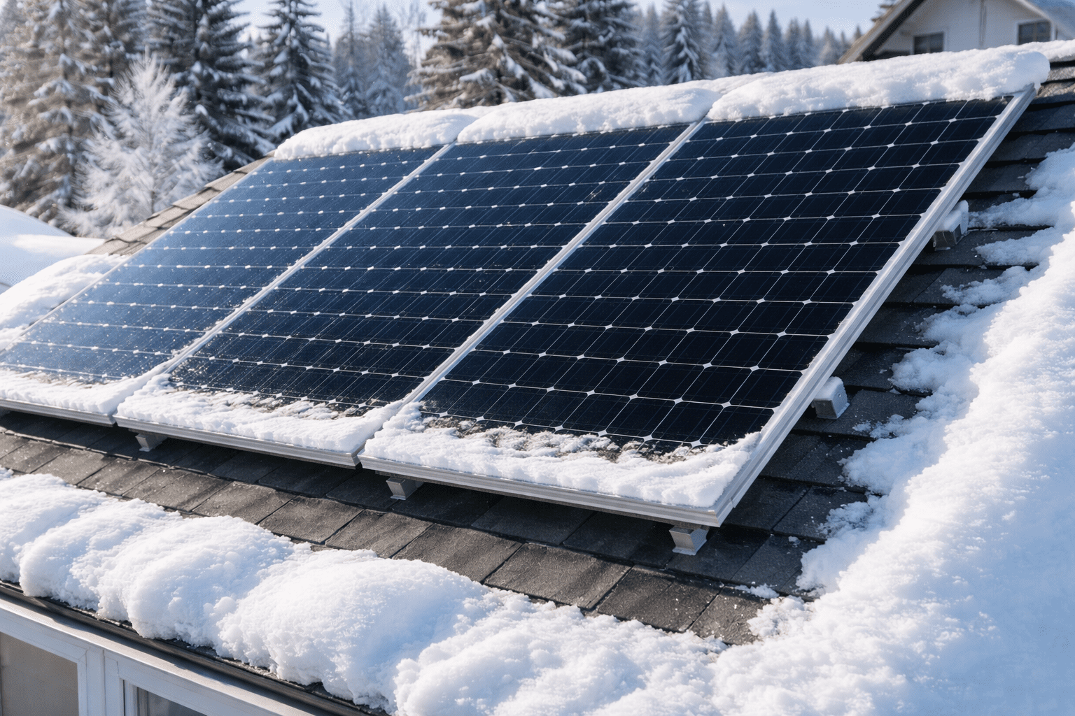 snow solar panels